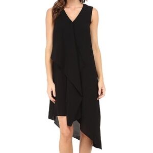 NWT RAMY BROOK Asymmetrical Cold Shoulder Elastic Waist Lined Dress Size Large